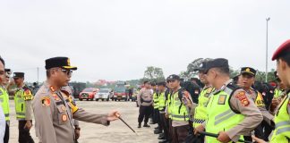 Polres Bungo Cek Kesiapan Pasukan Pengamanan TPS Pemilu 2024
