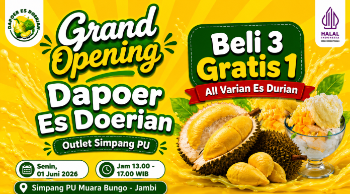 Dapoer Es Doerian Buka Cabang Kedua di Simpang PU, Ada Promo Beli 3 Gratis 1