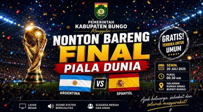 Nobar Final Piala Dunia di Rumah Dinas Bupati Bungo, Gratis untuk Umum